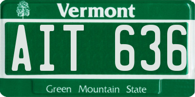 VT license plate AIT636