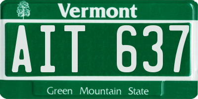 VT license plate AIT637