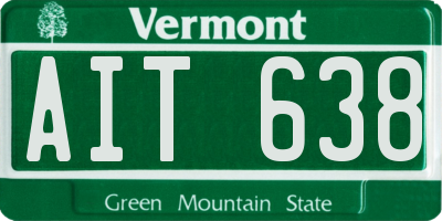 VT license plate AIT638