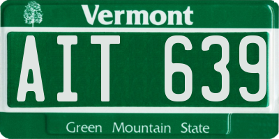 VT license plate AIT639