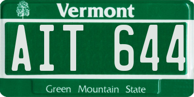 VT license plate AIT644