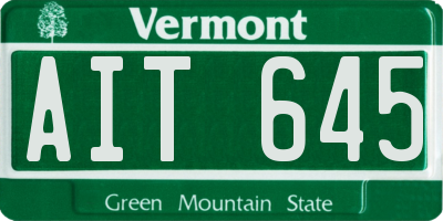 VT license plate AIT645