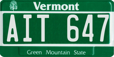 VT license plate AIT647