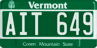 VT license plate AIT649