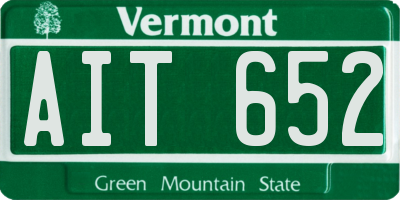 VT license plate AIT652