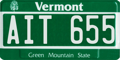 VT license plate AIT655