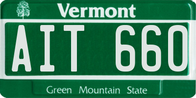 VT license plate AIT660