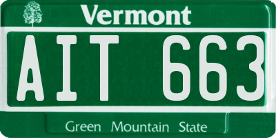 VT license plate AIT663
