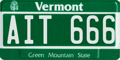 VT license plate AIT666