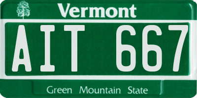 VT license plate AIT667