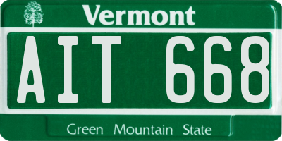 VT license plate AIT668