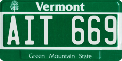 VT license plate AIT669