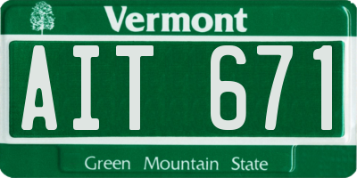 VT license plate AIT671