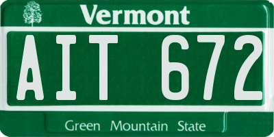 VT license plate AIT672