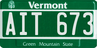 VT license plate AIT673