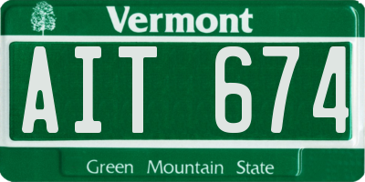 VT license plate AIT674