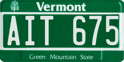 VT license plate AIT675