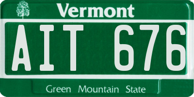 VT license plate AIT676
