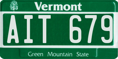 VT license plate AIT679