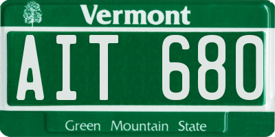 VT license plate AIT680