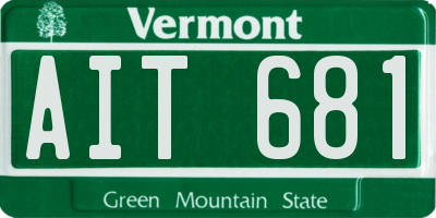 VT license plate AIT681