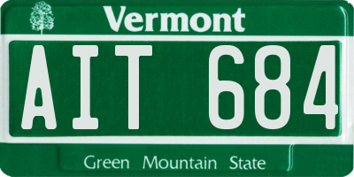 VT license plate AIT684