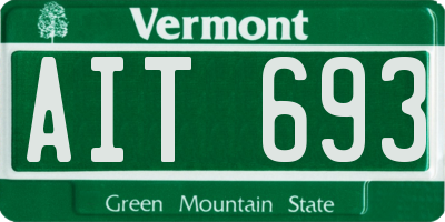 VT license plate AIT693