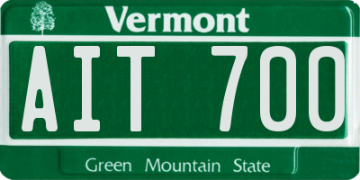 VT license plate AIT700