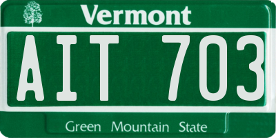 VT license plate AIT703