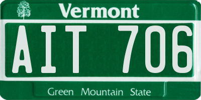 VT license plate AIT706
