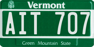 VT license plate AIT707