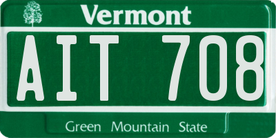 VT license plate AIT708