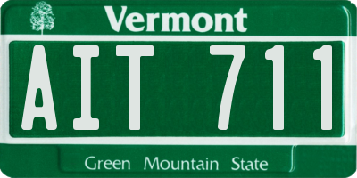 VT license plate AIT711