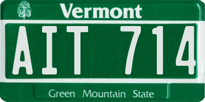 VT license plate AIT714