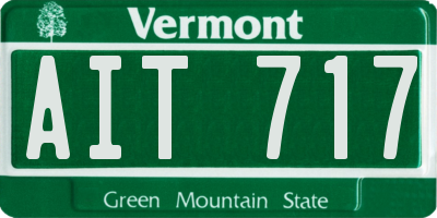 VT license plate AIT717
