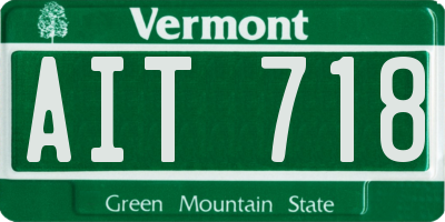 VT license plate AIT718