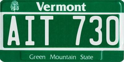 VT license plate AIT730
