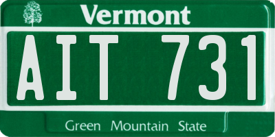 VT license plate AIT731