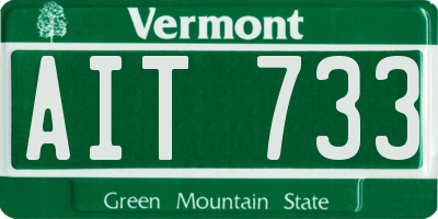 VT license plate AIT733