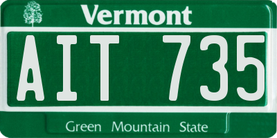 VT license plate AIT735