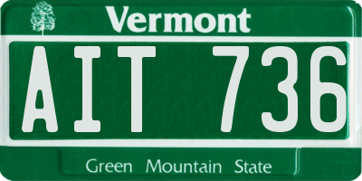 VT license plate AIT736