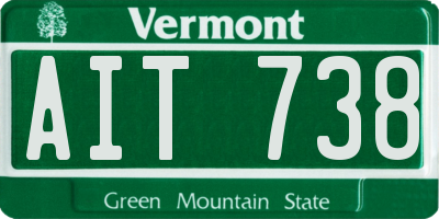 VT license plate AIT738