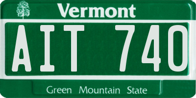 VT license plate AIT740