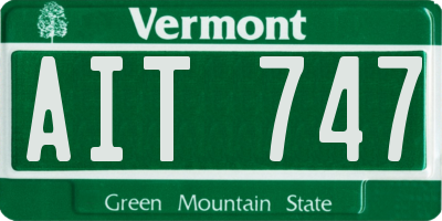 VT license plate AIT747
