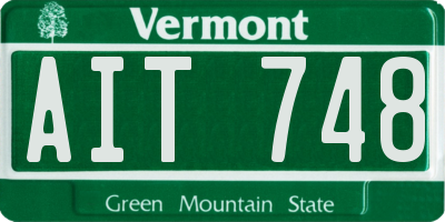VT license plate AIT748