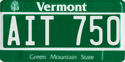 VT license plate AIT750