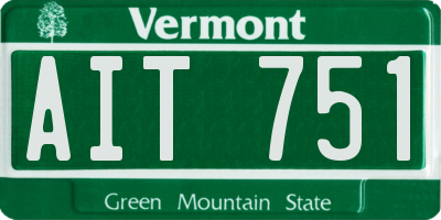 VT license plate AIT751