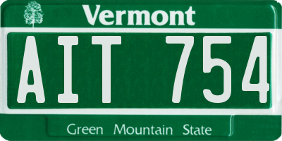 VT license plate AIT754