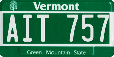 VT license plate AIT757