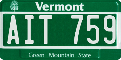 VT license plate AIT759
